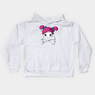 Cupcake Crossbones Kawaii Pink Kids Hoodie